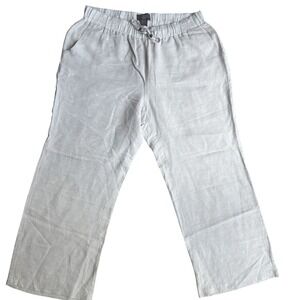 Womans XL Linen Pants Wide Leg Lounge Beach Coastal Vacation Neutral Casual